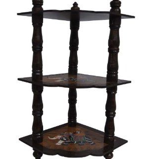 Indian Hand Painted Corner Table Home Decorative Metal Three tier Stand   End Tables