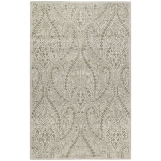 Hand tufted Lawrence Beige Damask Wool Rug (76 X 9)