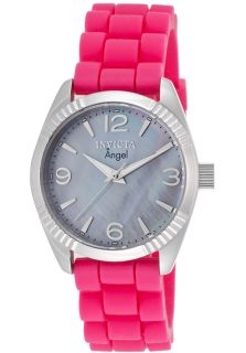 Invicta 15878  Watches,Womens Angel Oyster Mother Of Pearl Dial Pink Silicone, Casual Invicta Quartz Watches
