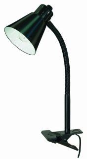 Satco Products 60/843 Clip on Goose Neck Lamp, Black   Desk Lamps  