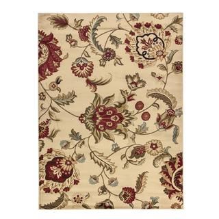 Ivory Oriental Floral Area Rug (710 X 910)