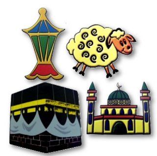 Islamic Set of 4 Shapes Window Clings   Stained Glass Window Panels
