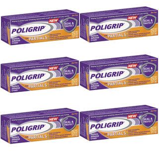 Poligrip For Partials Seal And Protect Denture Adhesive Cream (pack Of 6)