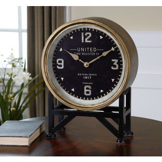 Shyam Iron And Glass Vintage inspired Mantle Clock