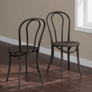 Cafe Dark Vintage Metal Side Chairs (set Of 2)