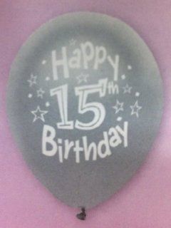 Happy 15th Birthday Balloons (8 Count)   assorted colors Health & Personal Care