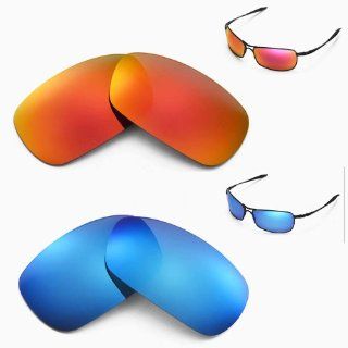 New Walleva Polarized Fire Red + Ice Blue Lenses For Oakley Crosshair 2.0 (2010 version) Sports & Outdoors