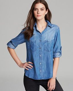 Bella Dahl Shirt   Denim Seamed Pocket's