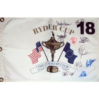 1999 Ryder Cup (Brookline) Golf Pin Flag Autographed by 10 Team USA Members #2  Sports & Outdoors