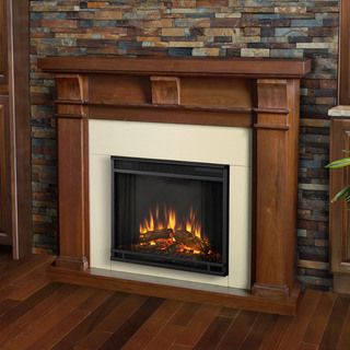 Real Flame Porter Walnut Electric Fireplace