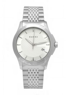 Gucci YA126401  Watches,Mens G Timeless Silver Dial Stainless Steel Bracelet, Casual Gucci Quartz Watches