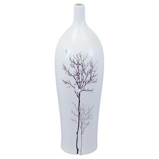 Silhouette Tree White Ceramic Vase