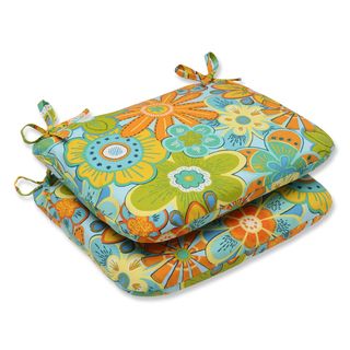 Pillow Perfect Outdoor Glynis Floral Rounded Corners Seat Cushion (set Of 2)