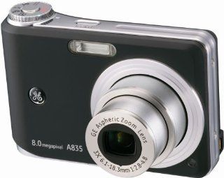 GE A835 8MP Digital Camera with 3X Optical Zoom (Black)  Point And Shoot Digital Cameras  Camera & Photo