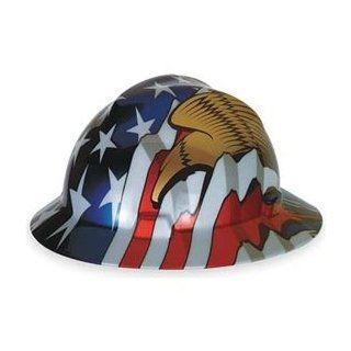 Hard Hat, FullBrim, US Flag w/ 2 Eagles   Hardhats  