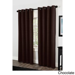 Amalgamated Textiles Inc. Raw Silk Thermal Insulated Grommet Top 84 Inch Curtain Panel Pair Brown Size 54 x 84