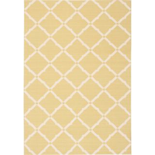 Nourison Light Green And Ivory Geometric Indoor/outdoor Area Rug (43 X 63)