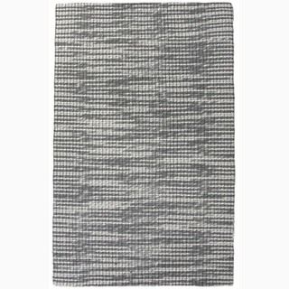 Handmade Gray/ Ivory Wool Te X Tured Rug (8 X 10)