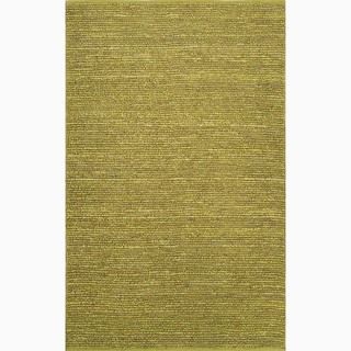 Hand made Solid Pattern Green Jute Rug (3.6x5.6)