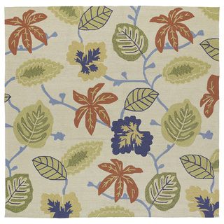 Seaside Whimsical Sand Indoor/ Outdoor Rug (79 X 79 Square)