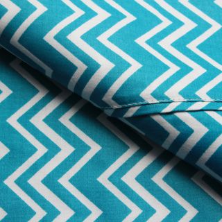 Elite Home Products Expressions Chevron Printed Cotton Sheet Set Green Size Twin