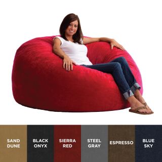 Comfort Research Fufsack 5 foot King Memory Foam/ Microfiber Bean Bag Chair Tan Size Extra Large