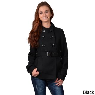 Journee Collection Womens Belted Double Breasted Coat