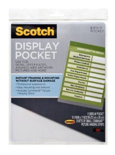 3M Display Pocket, Removable Fasteners, 8.5 X 11 Inches, Clear Plastic (MMMWL854C)  