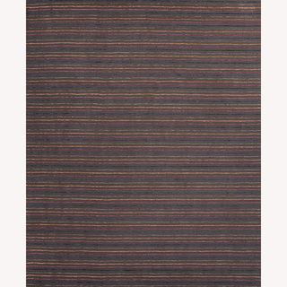Hand tufted Floral Pattern Gray/black Wool/art Silk Rug (8x10)