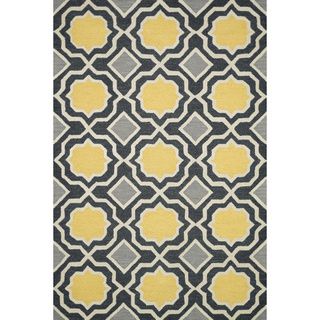 Hand tufted Tatum Charcoal/ Gold Wool Rug (36 X 56)