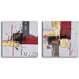 Hand Painted Blocks Of Abstract Love Canvas Wall Art