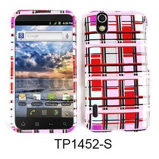 ACCESSORY HARD SNAP ON CASE COVER FOR LG MARQUEE / IGNITE LS 855 TRANS RED WHITE PLAID BLOCKS Cell Phones & Accessories