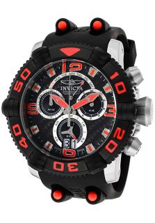 Invicta 12257  Watches,Mens Sea Hunter Chronograph Black Textured Dial Black Silicone, Chronograph Invicta Quartz Watches