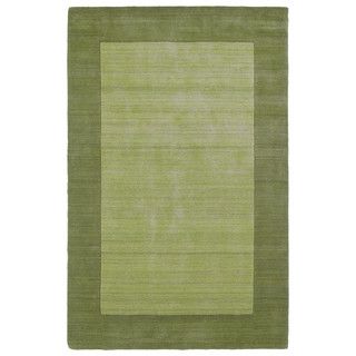 Borders Hand tufted Green Wool Rug (36 X 53)