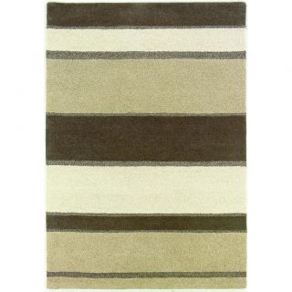 Super Indo natural Retro Stripe/linen beige white Rug (36 X 56)