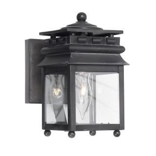 Lancaster Collection Outdoor Solid Brass Charcoal Finish Wall Lantern