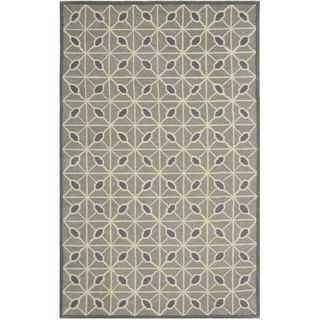 Isaac Mizrahi By Safavieh Fashion Grid Dark Grey/ Charcoal Wool Rug (4 X 6)