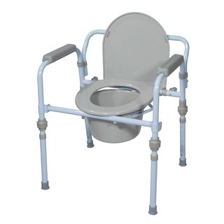 Folding Bedside Commode With Bucket And Splash Guard