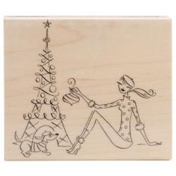 Penny Black Mounted Rubber Stamp 3.5 X4   Parisian Christmas
