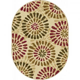 Lagoon Ivory Oval Contemporary Area Rug