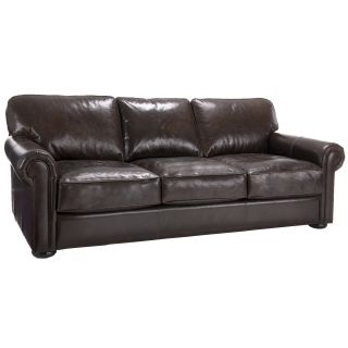 Brompton Cocoa Brown Italian Leather Oversize Sofa