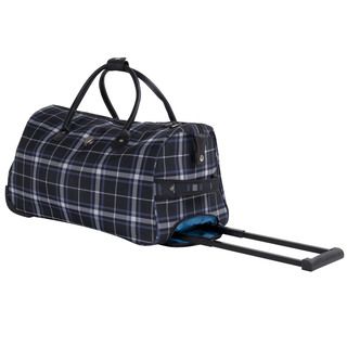 Calpak Soho Black Plaid 21 inch Carry On Rolling Upright Duffel Bag