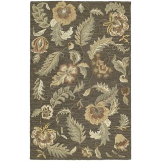Hand tufted Lawrence Mocha Floral Wool Rug (5 X 79)