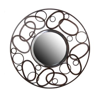 Privilege Link Design Beveled Round Mirror