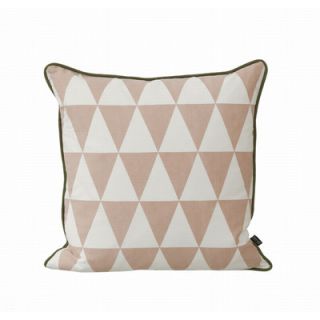 ferm LIVING Large Geometry Organic Cotton Canvas Cushion 73 Color Rose