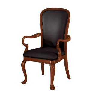Gooseneck Black Leather Guest Chair