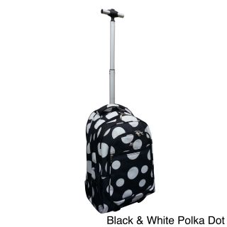 Jourdan Polka Dot Rolling Carry On Laptop Upright Backpack