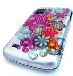 NEW ZTE N860 Warp Silver Teal Flower Carnival Design Gloss Smooth Case Skin Cover Cell Phones & Accessories