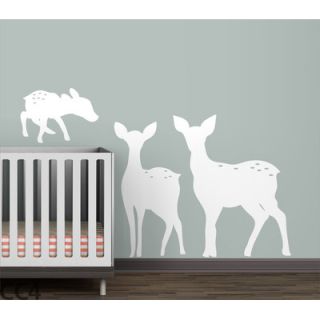 LittleLion Studio Fauna Deer Family Silhoutte Wall Decal DCAL VL MD 029 W CC 