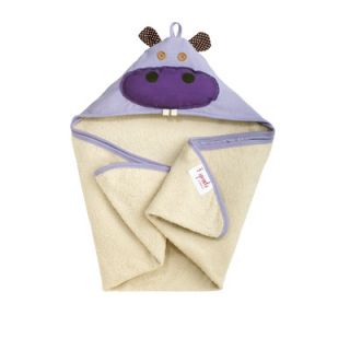 3 Sprouts Purple Hippo Hooded Towel 736211286093